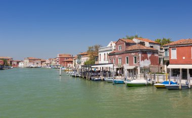 Grand kanal tekneleri ve renk mimari Venedik, İtalya
