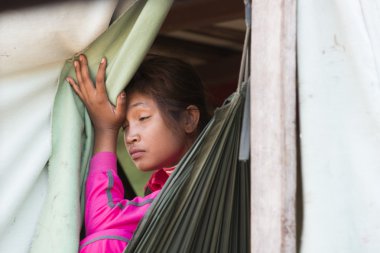 yorgun Vietnamca kız