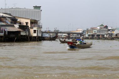 vietnam mekong Nehri üzerinde tekne