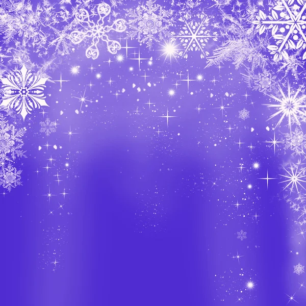 Elvont kék karácsony háttér hópelyhek — Stock Vector