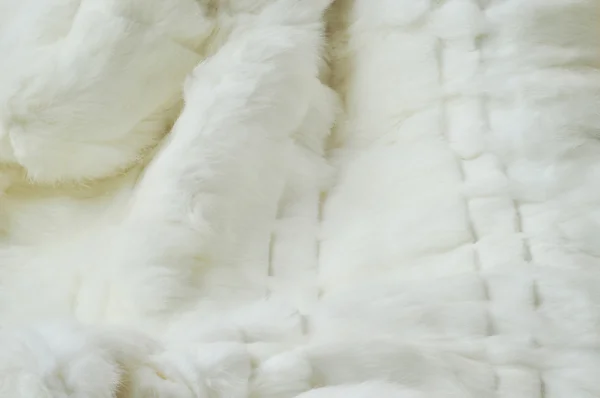 Textuur van wit konijn bont, luxe winter achtergrond — Stockfoto