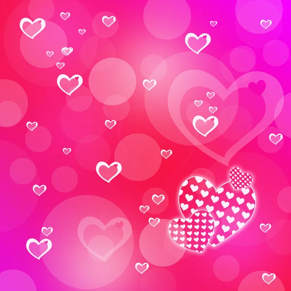 Pink abstract romantic background with hearts — Stock Photo, Image