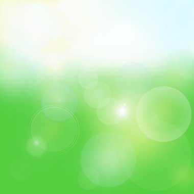 parlak yeşil renkli baloncuklar ile bahar ve parlaklık