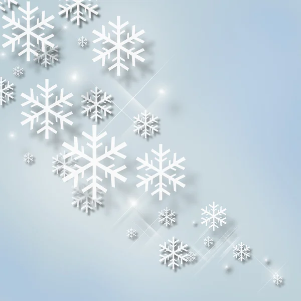 Abstract Christmas blue background with snowflakes that glow — Stock Photo, Image