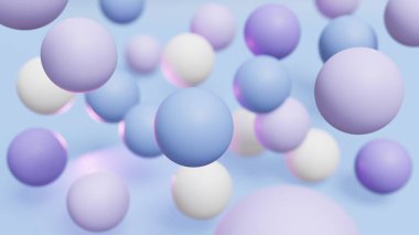 Mor toplu bulanık 3 boyutlu arkaplan, küreli duvar kağıdı