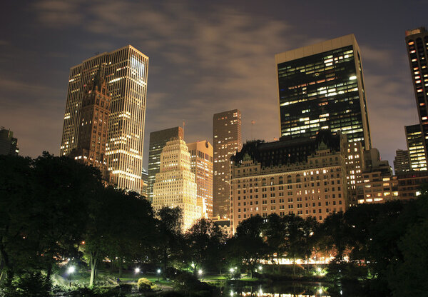 Central Park with buildings in view in New York City.