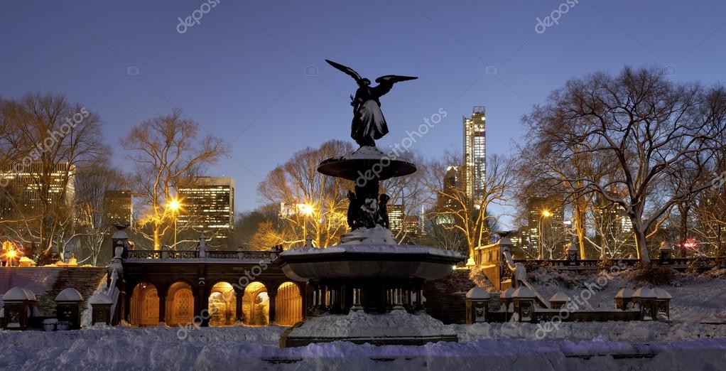 Panoramic Of Bethesda Fountain In Central Park New York After Sn Stock Photo By C Eddtoro35