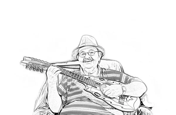 Musician Yomo Toro drawing — Stock Photo, Image
