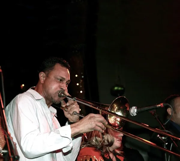 Trombone player — Stock Photo, Image