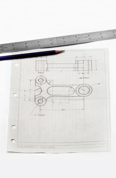 Desenho mecânico — Fotografia de Stock