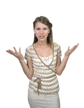 Kız el öfke veya confusion