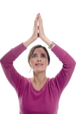Yoga pozisyonunda bir kadın