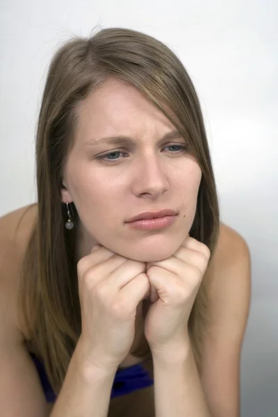 Menina chateado expressão — Fotografia de Stock