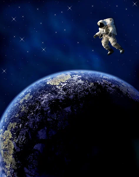 Астронавт в просторі — стокове фото