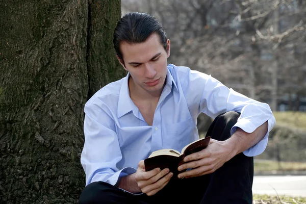 Male reading Bible — Stock Photo, Image