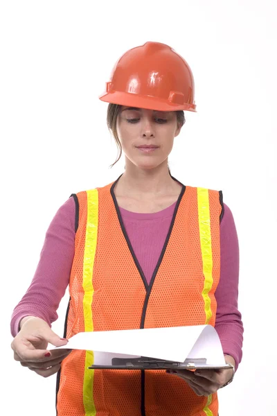 Tenue de construction femme — Photo