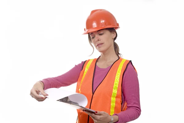 Woman construction outfit — Stock Photo, Image