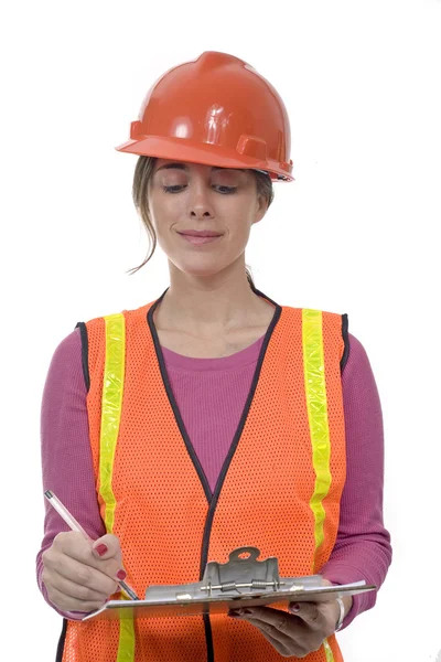 Tenue de construction femme — Photo