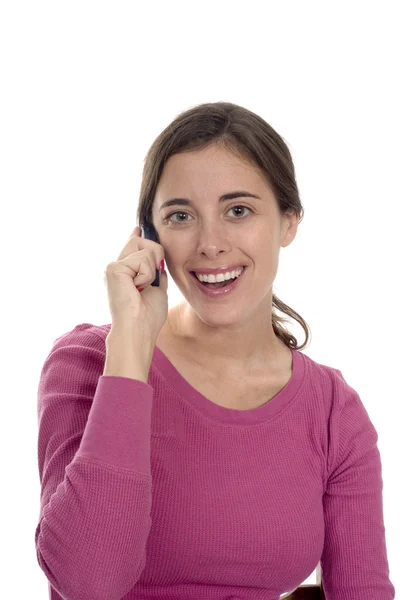 Mujer feliz en el teléfono — Foto de Stock