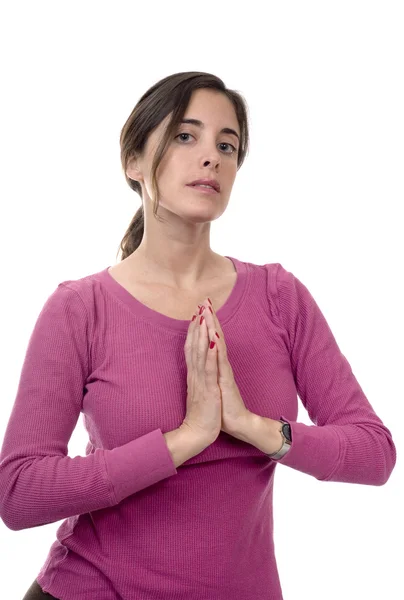 Mujer en posición de yoga — Foto de Stock