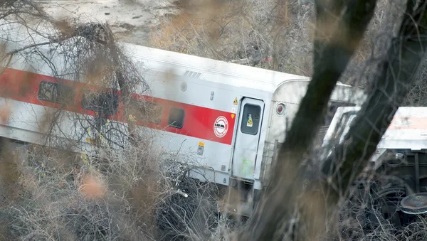 U-Bahn-Nordbahn entgleist in der Bronx — Stockfoto