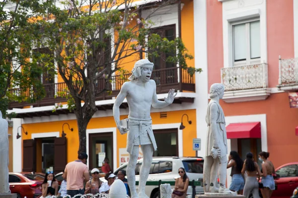 Сан Хуан Пуэрто Рико Марта 2022 Года Уличный Актер Выступающий — стоковое фото