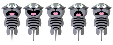 vektör karikatür kedi set