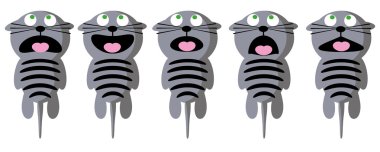 Vector cartoon cats set clipart