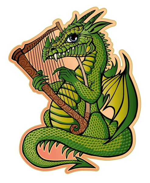 Dragon le ménestrel — Image vectorielle