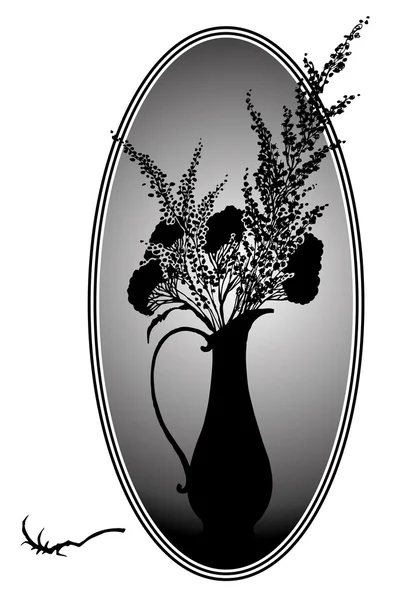 Illustration avec bouquet de fleurs de printemps dans un vase — Image vectorielle