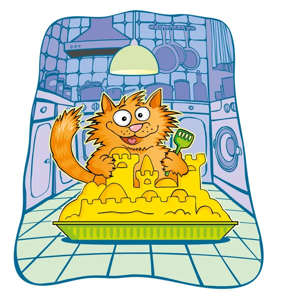 Gato doméstico — Vector de stock