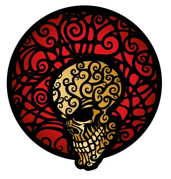 Skull on red — Stock Vector