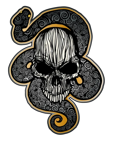 Snake and skull — Stock Vector