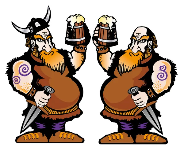 Viking con birra — Vettoriale Stock