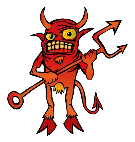 Diablo de Halloween personaje de dibujos animados . — Vector de stock