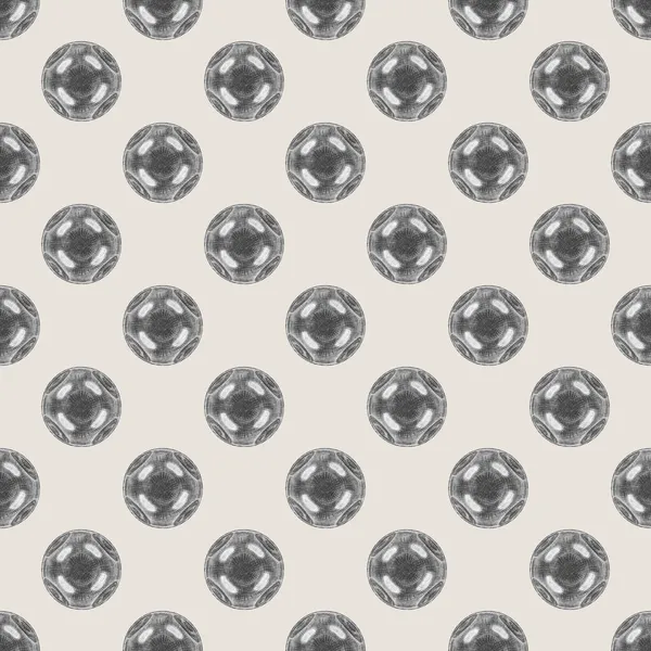 Seamless Pattern Collage Hand Drawn Metallic Chrome Glass Mirror Balls — Stock Photo, Image