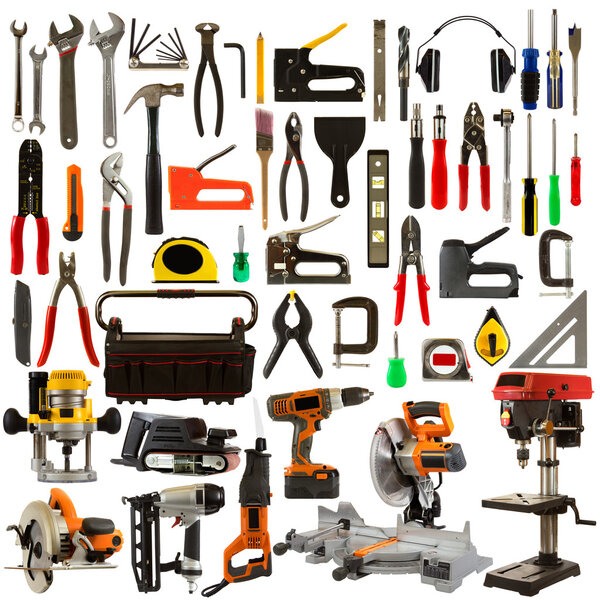 Tools Isolated on a White Background