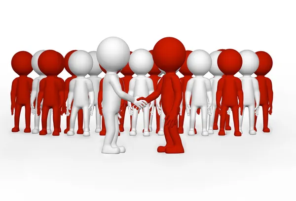 3d iş erkekler tokalaşırken