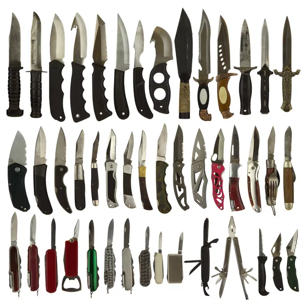 Ножі ізольовані на білому тлі Стокове Фото
