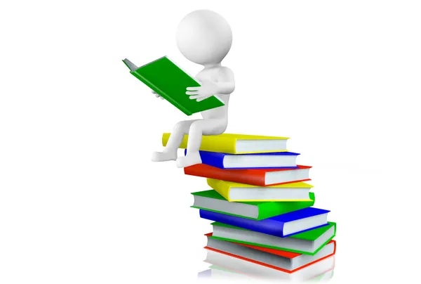 3d adam bir yığın kitap okuma