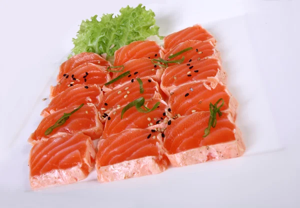 Carpaccio of raw salmon — Stock Photo, Image