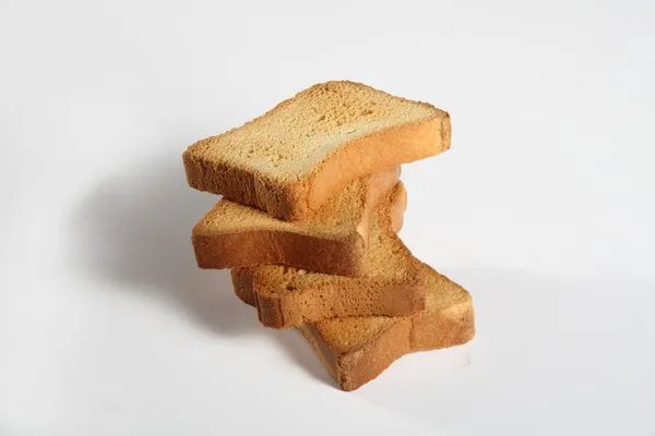 Beyaz ekmek dört dilim — Stok fotoğraf