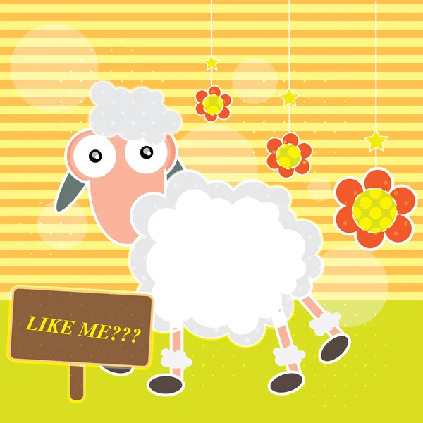 Roztomilý kreslený ovce — Stockový vektor