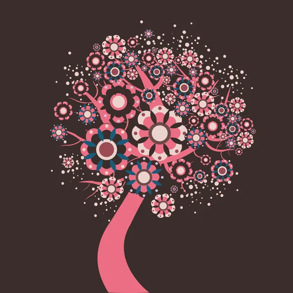 Árbol de flores — Vector de stock