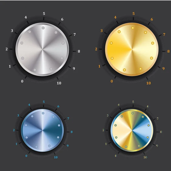 Control knobs set — Stock Vector