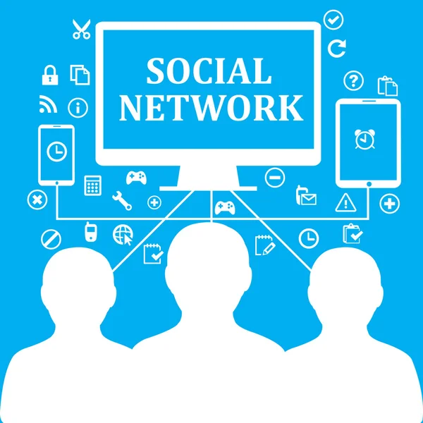 Rede Social — Vetor de Stock