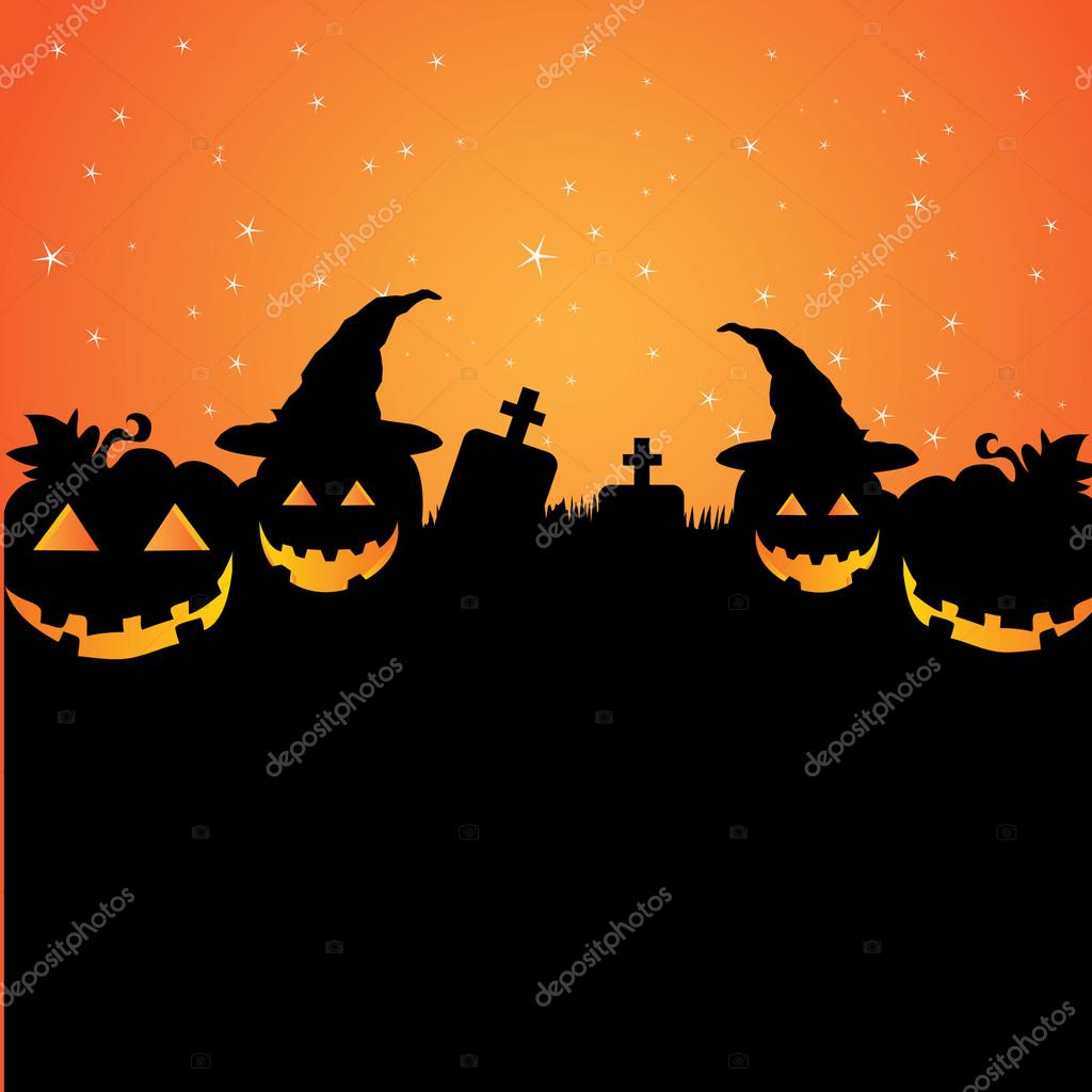 Happy halloween card. Set of vector design elements.