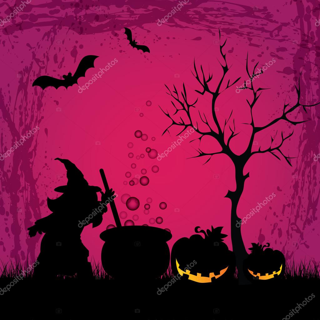 Happy halloween card. Set of vector design elements.