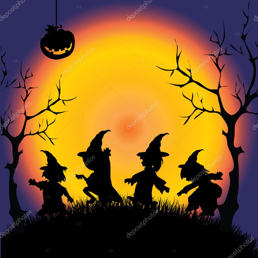 Happy halloween card. Set of vector design elements.