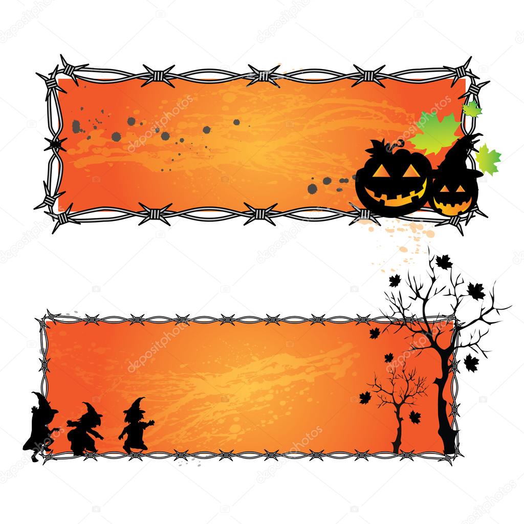 Happy halloween card. Set of vector design elements.